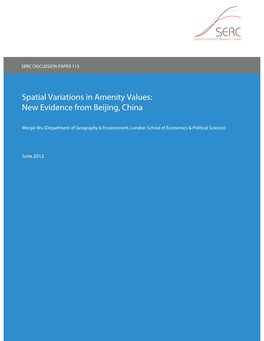 Spatial Variations in Amenity Values: New Evidence from Beijing, China