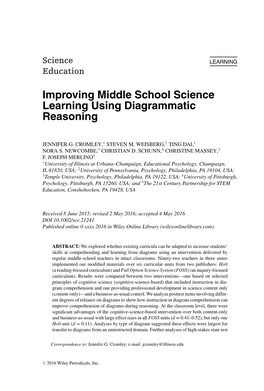 Improving Middle School Science Learning Using Diagrammatic Reasoning