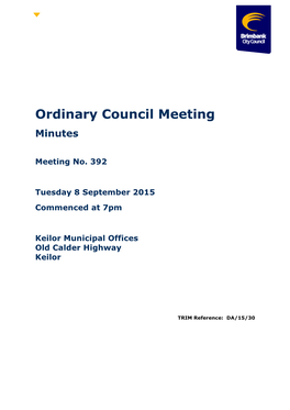 Ordinary Council Meeting Minutes