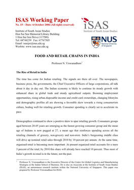 Food and Retail Chains in India