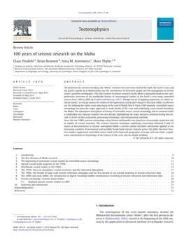 100Years of Seismic Research on the Moho