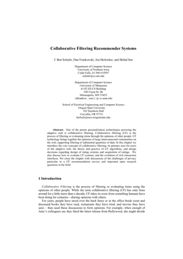 Collaborative Filtering Recommender Systems