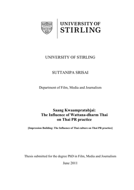 Saang Kwaampratabjai: the Influence of Wattana-Dharm Thai on Thai PR Practice