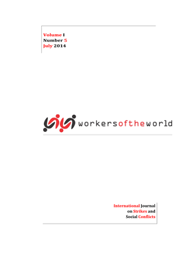 Volume I Number 5 July 2014 International Journal on Strikes And