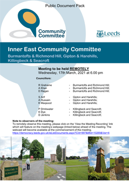 (Public Pack)Agenda Document for Inner East Community Committee, 17/03/2021 18:00