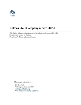 Lukens Steel Company Records 0050