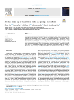 Absolute Model Age of Lunar Finsen Crater and Geologic Implications