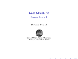 Data Structures Dynamic Array in C