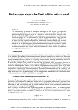 Ranking Upper Stages in Low Earth Orbit for Active Removal