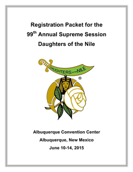 Registration Packet for the 99 Annual Supreme Session Daughters of The