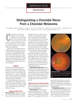 Distinguishing a Choroidal Nevus from a Choroidal Melanoma