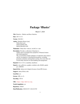 Package 'Fbasics'