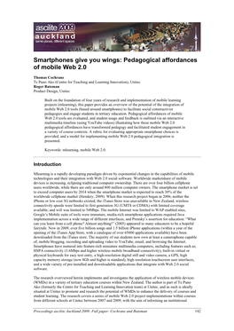 Pedagogical Affordances of Mobile Web 2.0