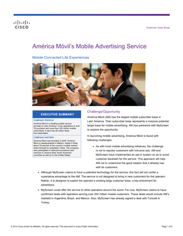 América Móvil's Mobile Advertising Service