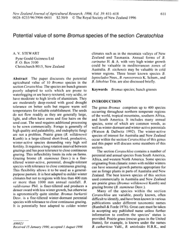 Potential Value of Some Bromus Species of the Section Ceratochloa