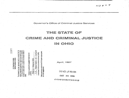 State of Crime and Criminal Justice in Ohio