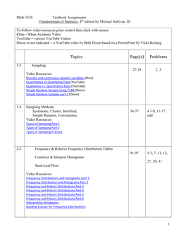 Video Resources for Fundamentals of Statistics, 4Th Edition