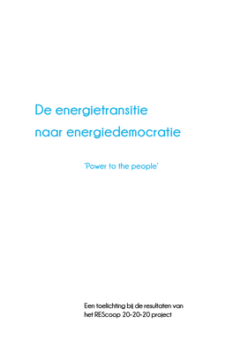 De Energietransitie Naar Energiedemocratie