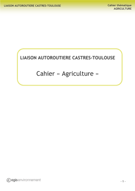 Cahier « Agriculture »