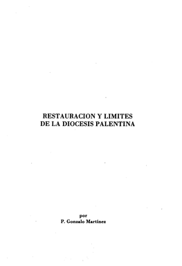 Restauracion Y Limites De La Diocesis Palentina