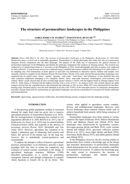 The Structure of Permaculture Landscapes in the Philippines