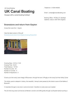 Snarestone and Return from Gayton | UK Canal Boating
