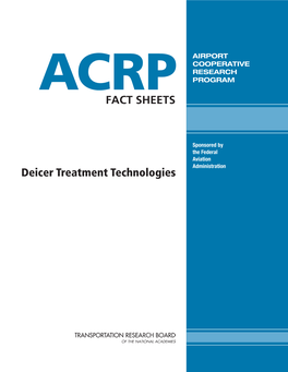 Deicer Treatment Technologies Fact Sheets Deicer Treatment Technologies #101–111