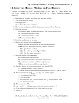 14. Neutrino Masses, Mixing, and Oscillations 1 14