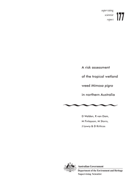 A Risk Assessment of the Tropical Wetland Weed Mimosa Pigra in Northern Australia