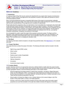 FDM 12-15 Traditional Right-Of-Way Plat Preparation