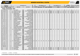 Midweek Basketball Coupon 21/11/2019 08:45 1 / 2