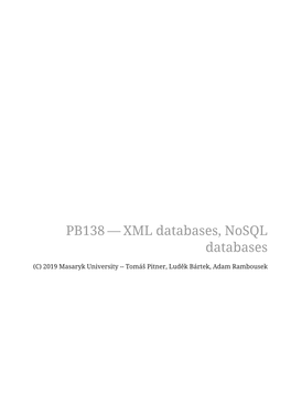 XML Databases, Nosql Databases