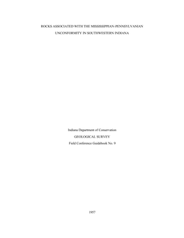 ROCKS ASSOCIATED with the MISSISSIPPIAN-PENNSYLVANIAN UNCONFORMITY in SOUTHWESTERN INDIANA Indiana Department of Conservation