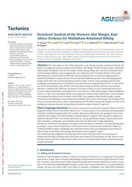 Structural Analysis of the Western Afar Margin, East Africa