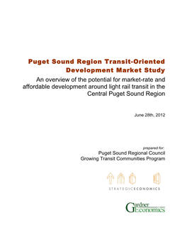 Puget Sound Region Transit-Oriented
