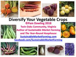 Diversify Your Vegetable Crops