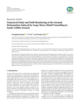 Numerical Study and Field Monitoring of the Ground Deformation Induced by Large Slurry Shield Tunnelling in Sandy Cobble Ground
