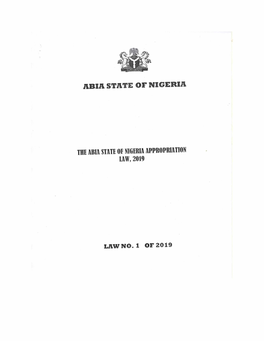 2019 Abia State Budget
