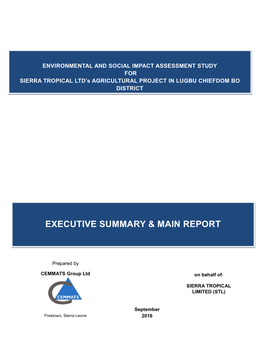 Executive Summary & Main Report