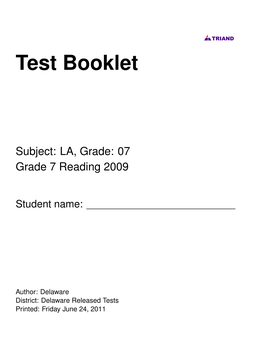 Test Booklet