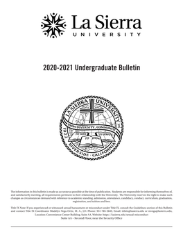 2020-2021 Undergraduate Bulletin