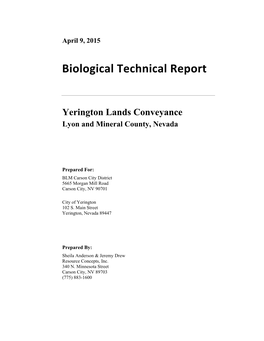 Biological Technical Report