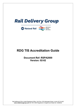 RDG TIS Accreditation Guide