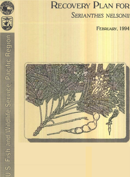 Recovery Plan for Serianthes Nelsonii