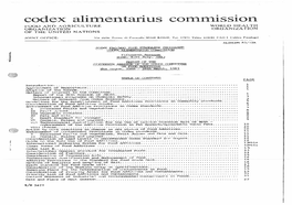 Codex Alimentarius Commission FOOD and AGRICULTURE WORLD HEALTH ORGANIZATION ORGANIZATION of the UNITED NATIONS