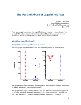 Uses and Abuses of Logarithmic Axes