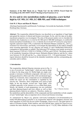 In Vivo and in Vitro Metabolism Studies of Glaucine, a New Herbal High by GC-MS, LC-MS, LC-HR-MS, and NMR Techniques