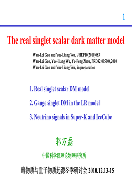 The Real Singlet Scalar Dark Matter Model