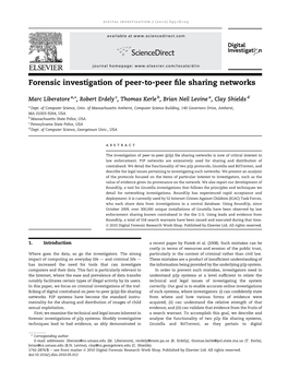 Forensic Investigation of Peer-To-Peer File Sharing Networks