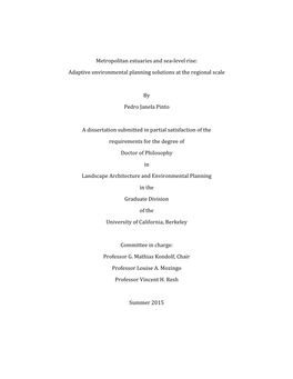 Metropolitan Estuaries and Sea-Level Rise: Adaptive Environmental Planning Solutions at the Regional Scale